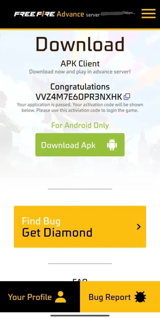 Free Fire Advance Server Registration: Get OB49 Activation Code