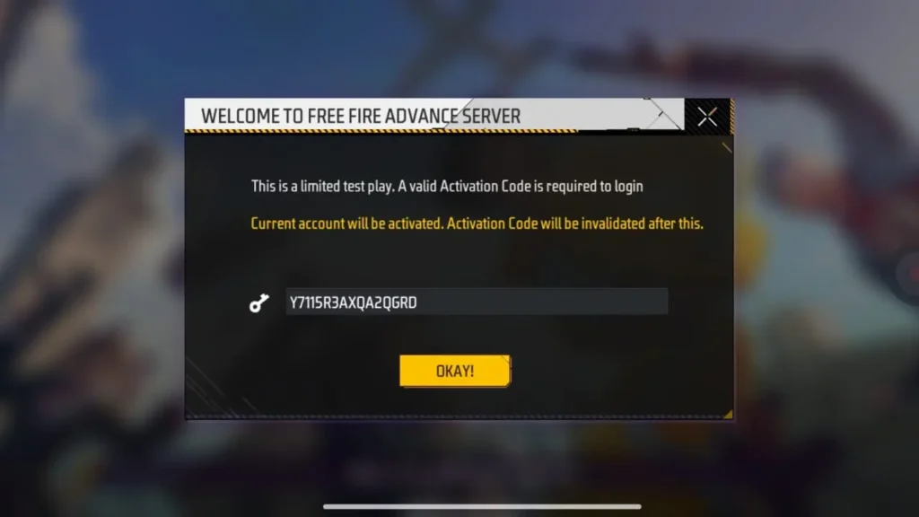Guide to Logging in to Free Fire Advance Server