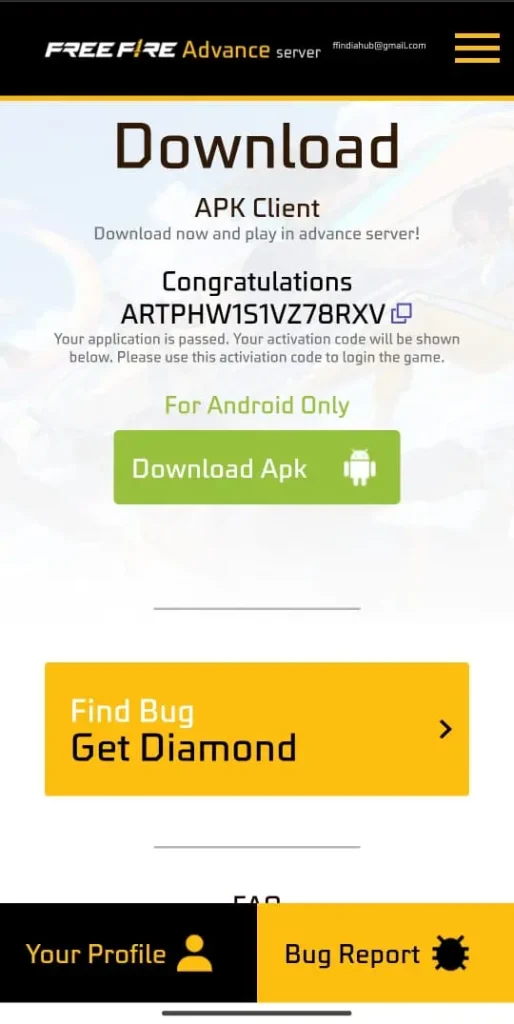 Free Fire Advance Server OB50 Download APK For Android 2025
